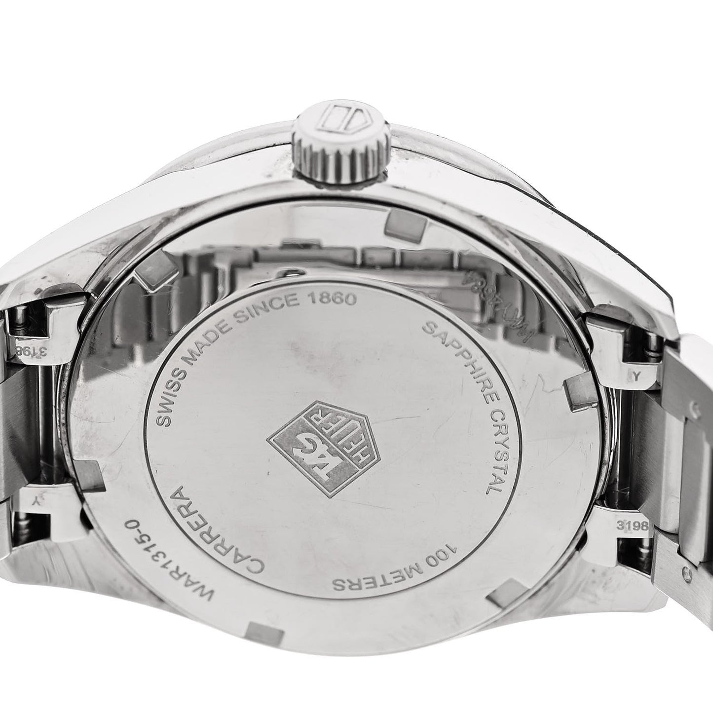 Stainless Steel Diamond Bezel Mother of Pearl 32mm Carrera Lady Quartz Watch WAR1315-0