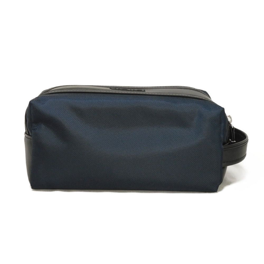Dior business bag Nylon Navy novelty logo embossed double zip pouch Rovelle Bags