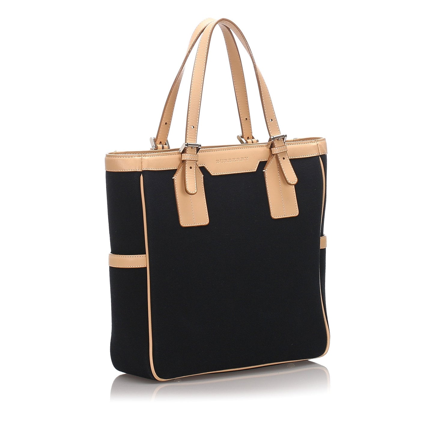 Burberry Fabric United Leather Black Tote Bag Style 2