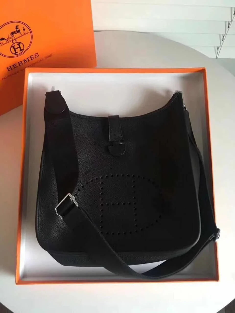 Hermes Evelyne Crossbody Bag Black