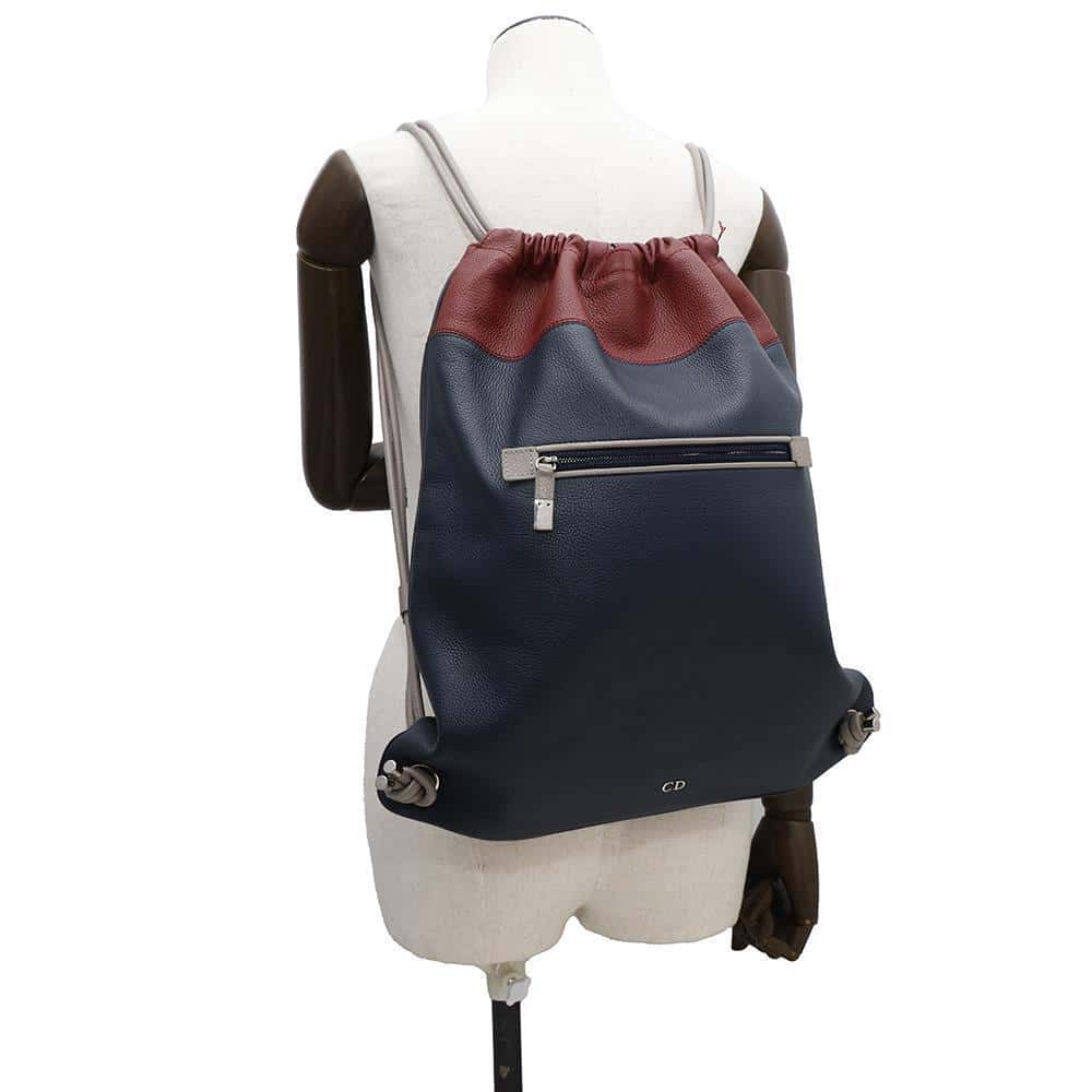 Dior Dior Homme Backpack Navy/Red Leather Rovelle Bags