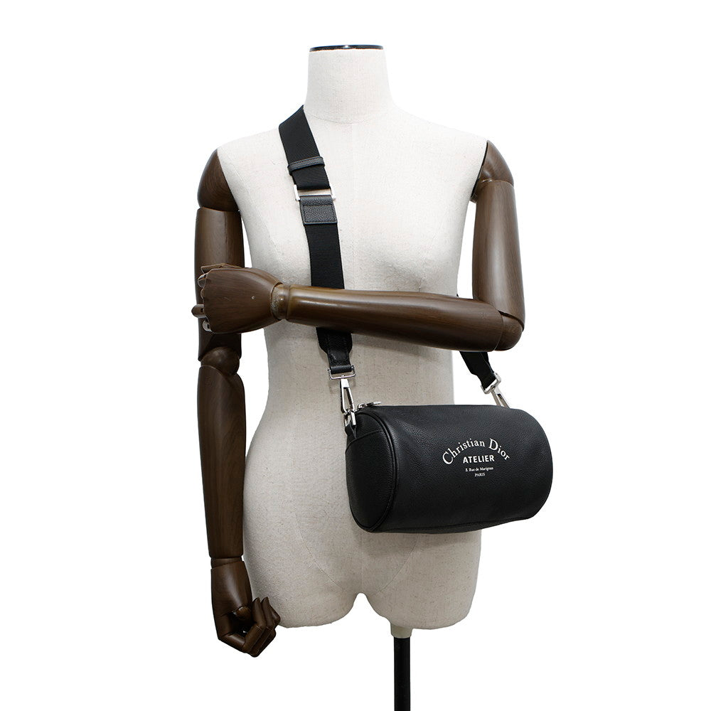 Dior Atelier Roller Shoulder Bag Black Leather Rovelle Bags