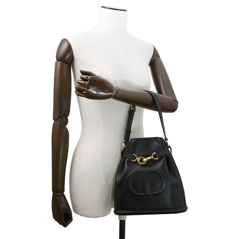 Dior C'est Dior CD Embossed Bag BlackM2271UBHA Calf Leather Size Medium Rovelle Bags
