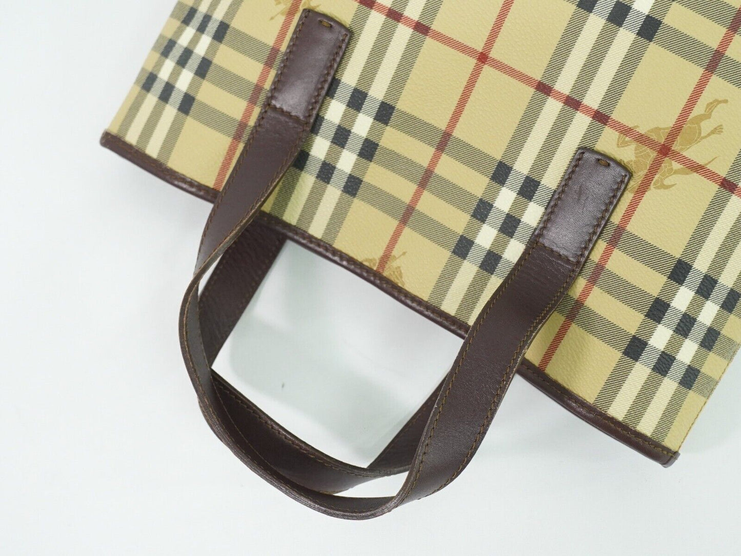 Burberry Nova Brand Canvas White Tote Bag Style 11