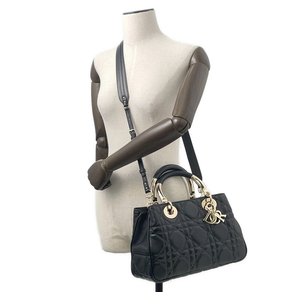 Dior Lady'S 95 22 2Way Handbag Blackm0699Ovjx Leather Size Medium Rovelle Bags