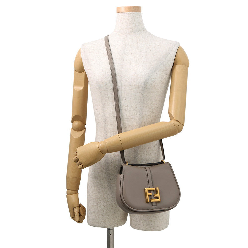 FENDI C'mon Shoulder Bag Greige8BS082 Leather Size Small Rovelle Bags
