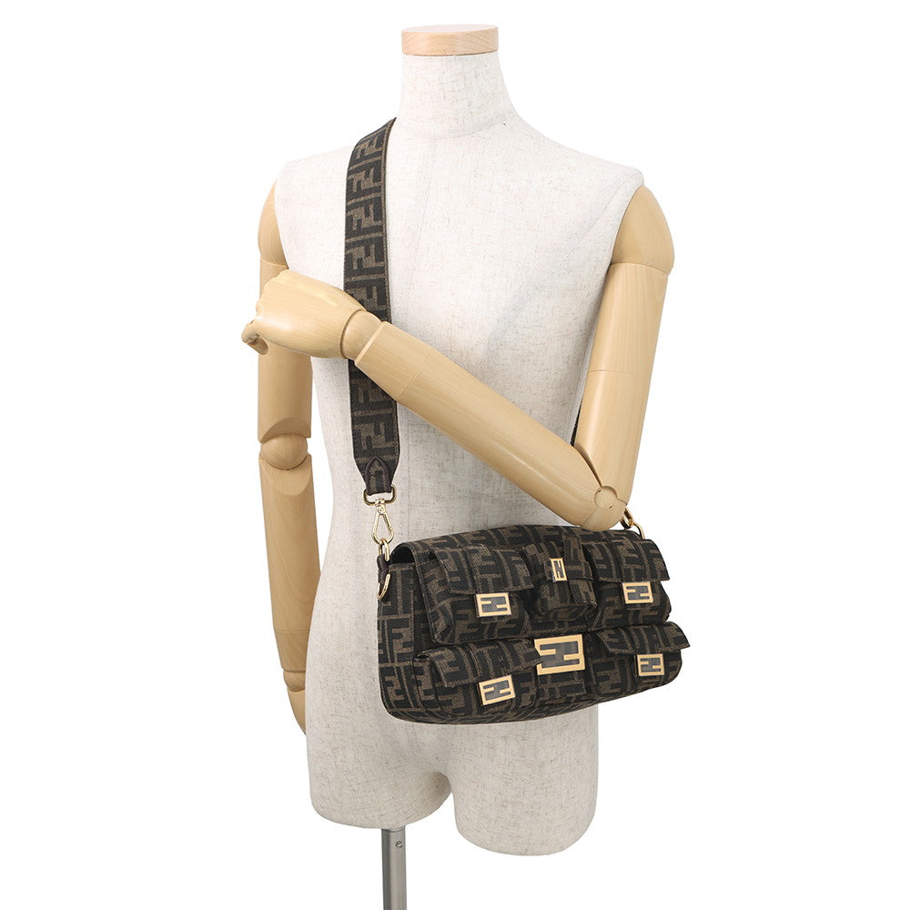 FENDI Zucca Multi-Pocket Baguette Brown/Black8BR808 Jacquard Rovelle Bags