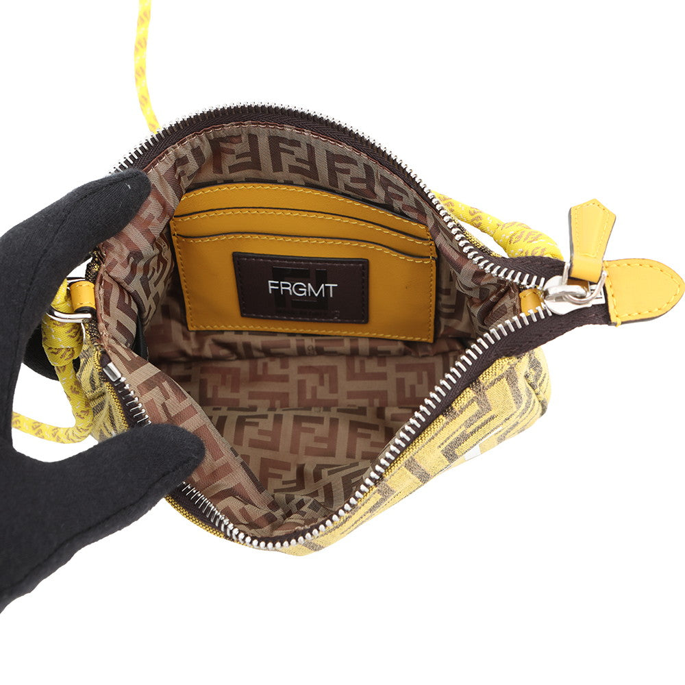 FENDI Fragment Hiroshi Fujiwara Collaboration Baguette Slim Clutch Yellow/Brown8BS073 Canvas Rovelle Bags