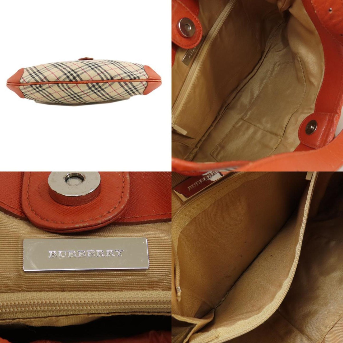 Burberry Nova Brand Canvas White Shoulder Bag Style 33
