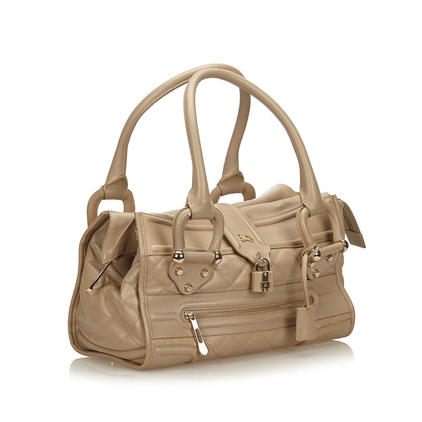 Burberry Others Boston Leather Beige Handbag
