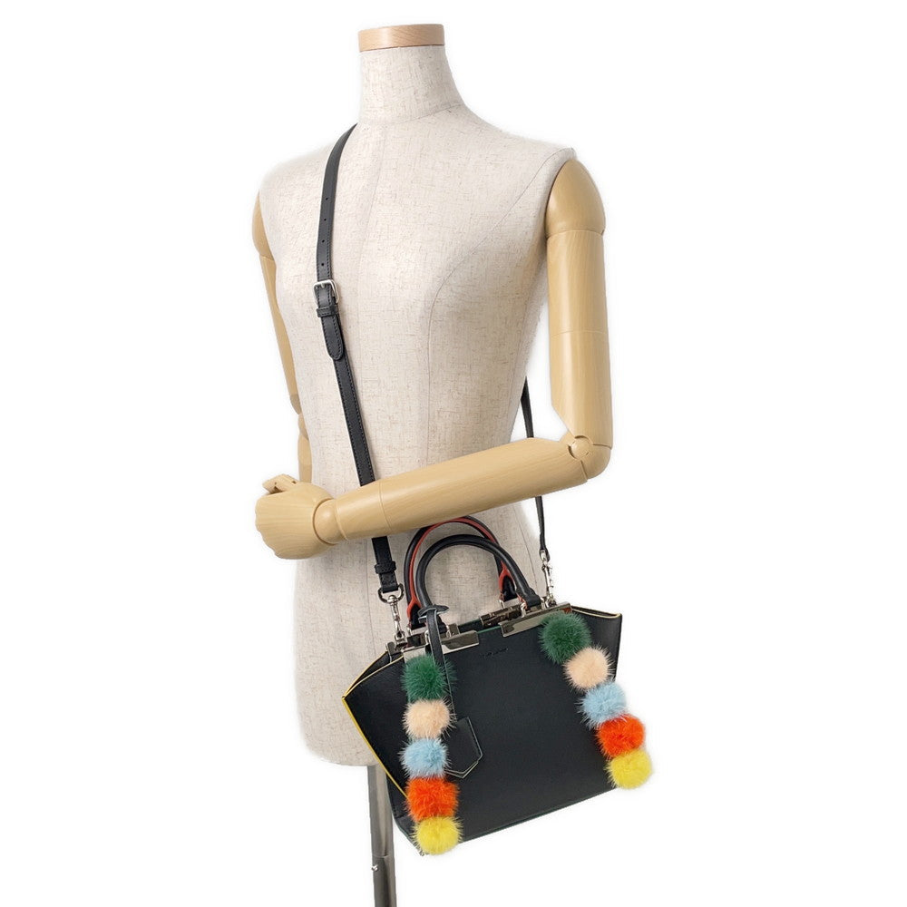 FENDI Petit Trois Jules Black8BH333 Leather Rovelle Bags