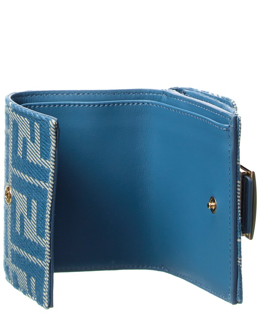 Fendi Baguette Ff Micro Trifold Jacquard & Leather Wallet Rovelle Bags