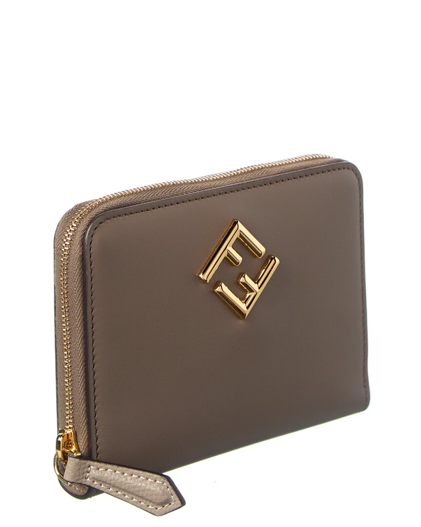 Fendi Ff Diamonds Leather Zip Around Medium Wallet Rovelle Bags