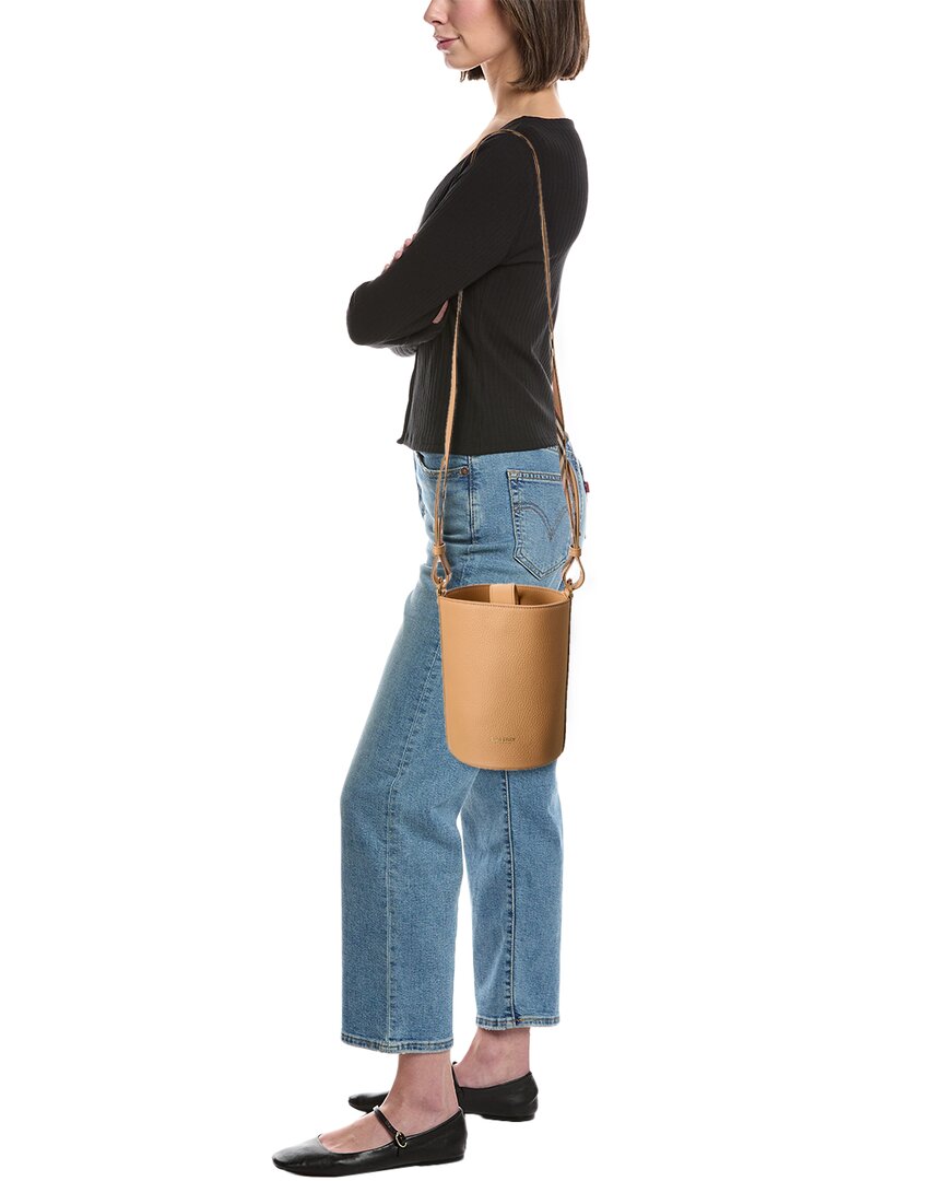 Burberry Logo SIZE Leather Brown Bucket Bag