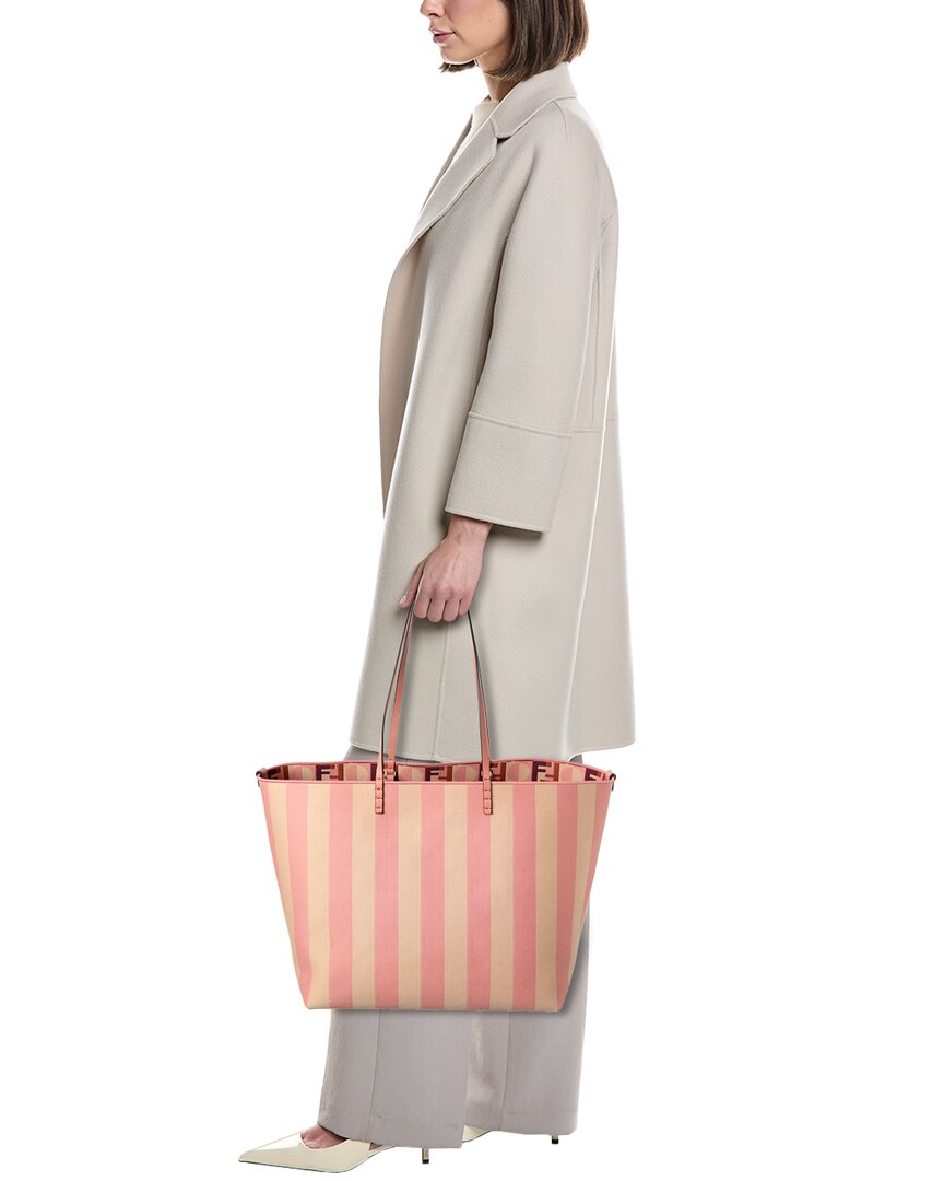 Fendi Roll Large Canvas & Leather Tote Rovelle Bags