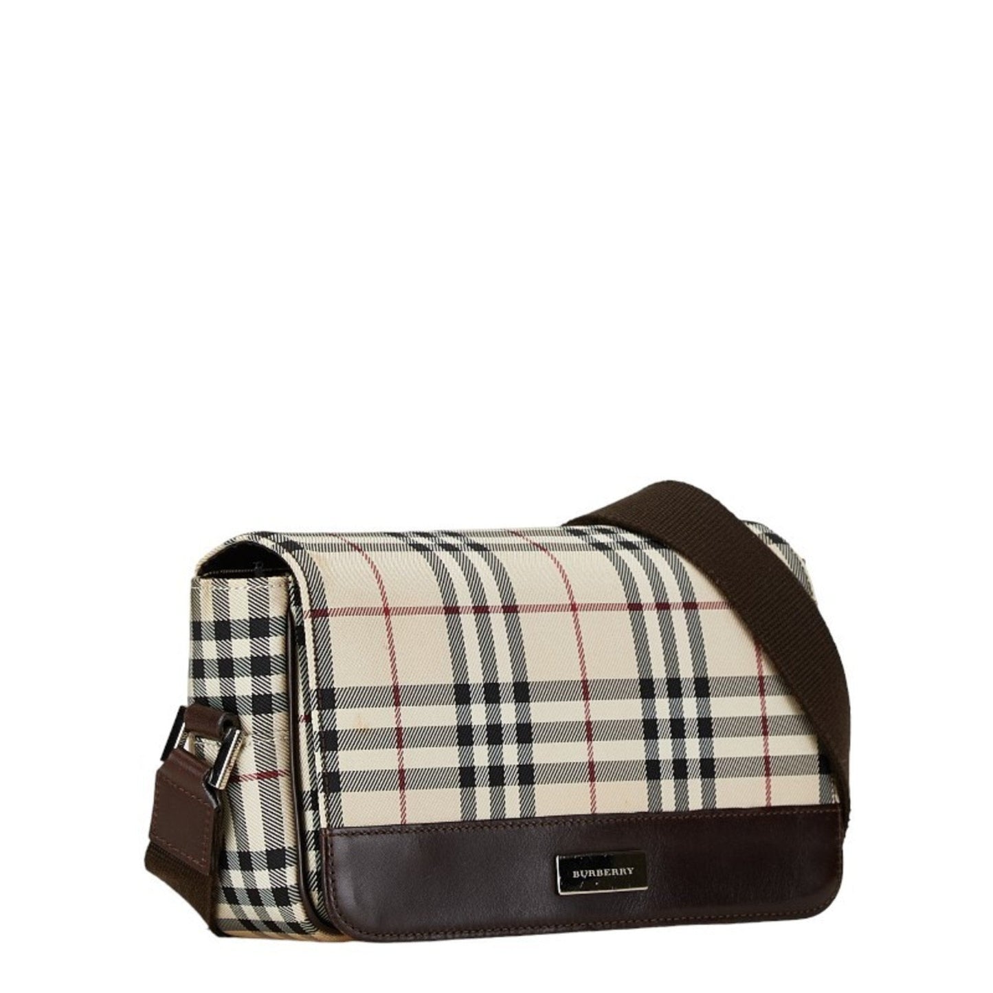 Burberry Nova Brand Canvas White Shoulder Bag Style 42