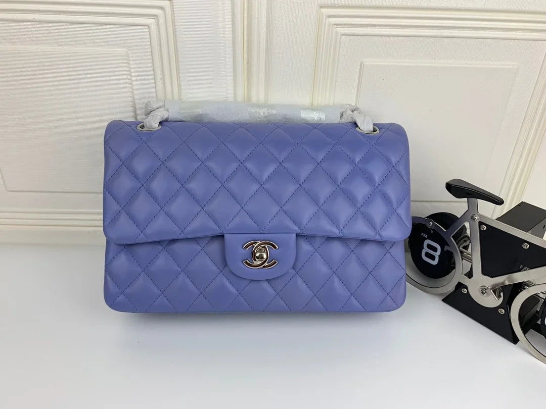 Chanel Classic Double Flap 25 Shoulder Bag Purple