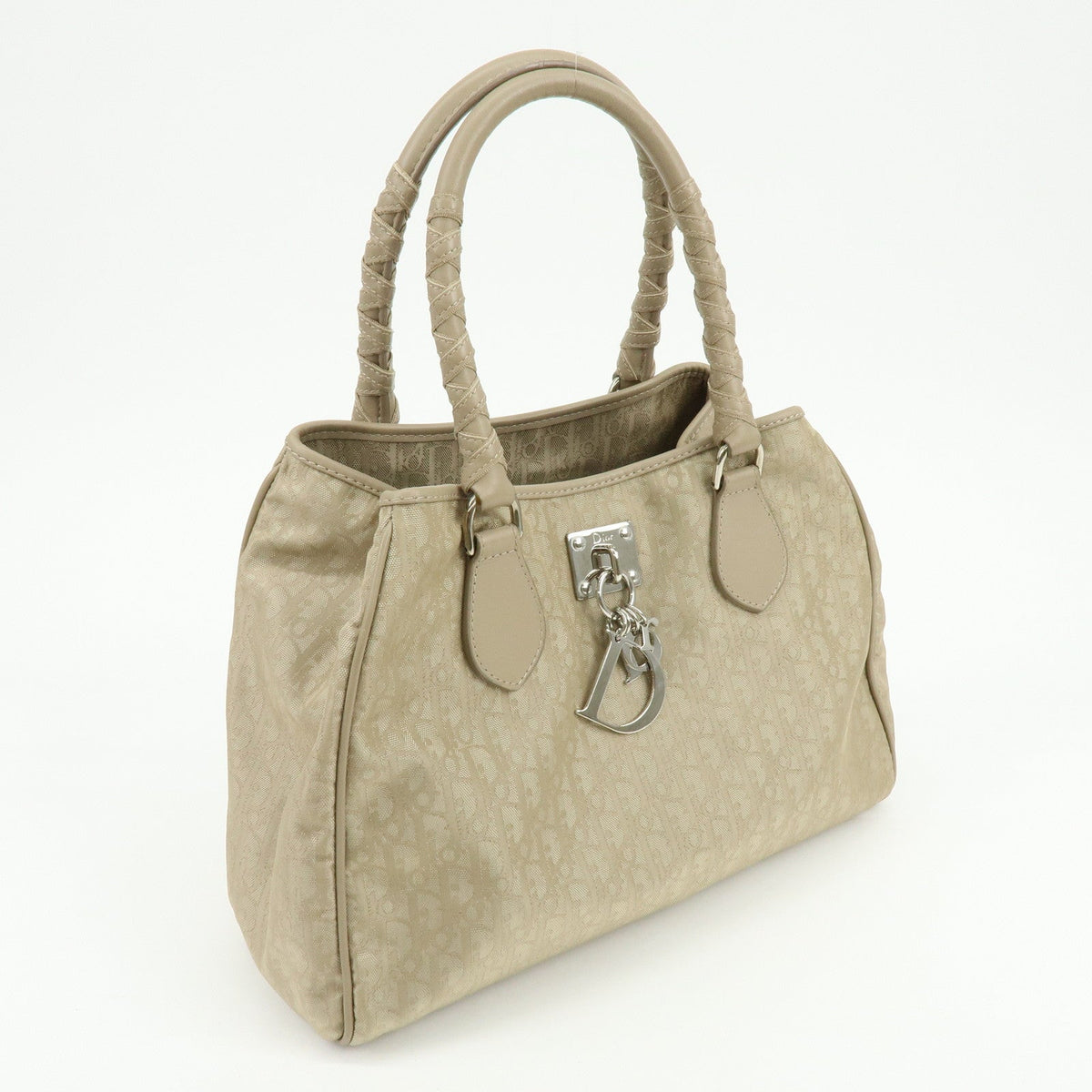 Christian Dior Romantic Trotter Pvc Leather Hand Tote Bag Beige Rovelle Bags