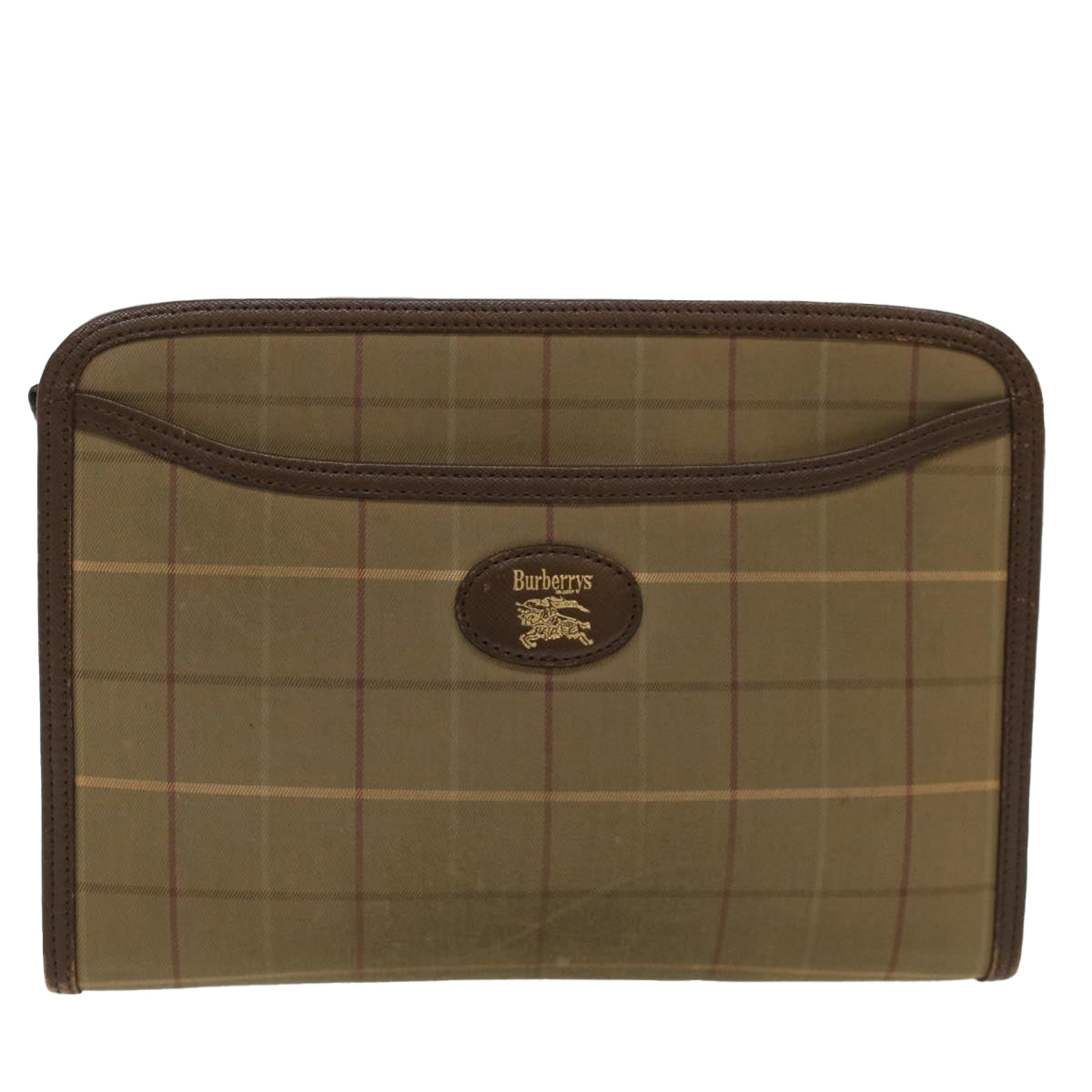 Burberry Brand Canvas Green Clutch Bag Style 3