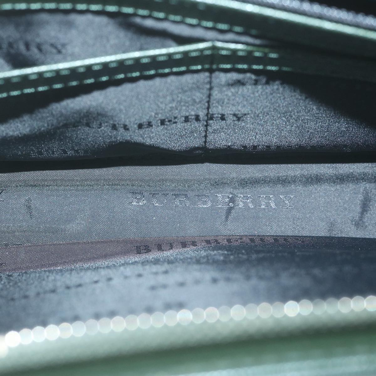 Burberry Brand Leather Green Clutch Bag