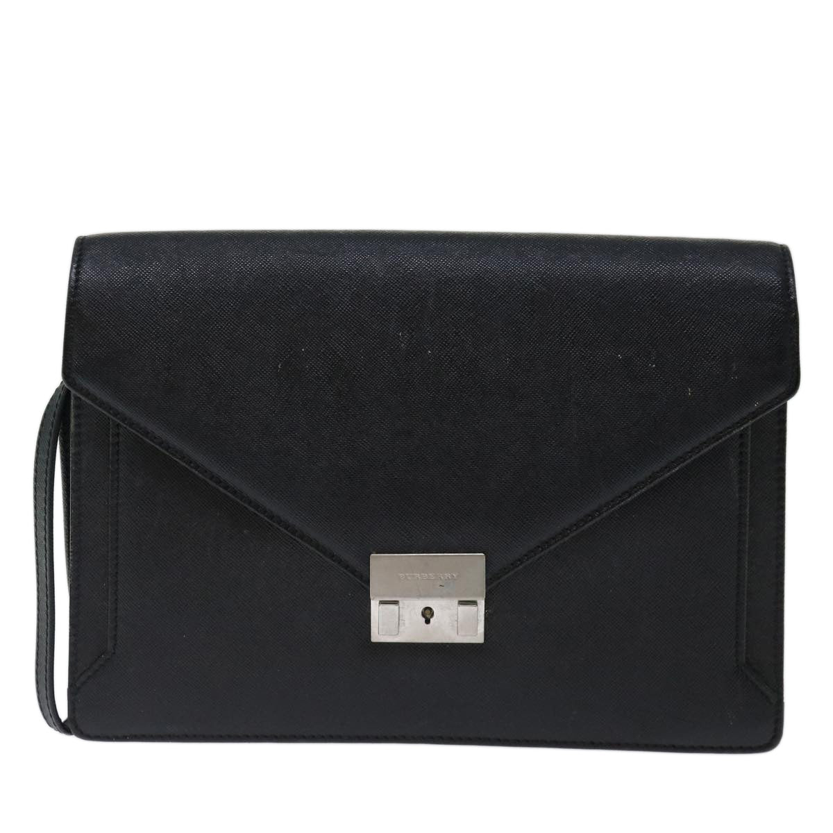 Burberry Brand Collector Leather Black Clutch Bag