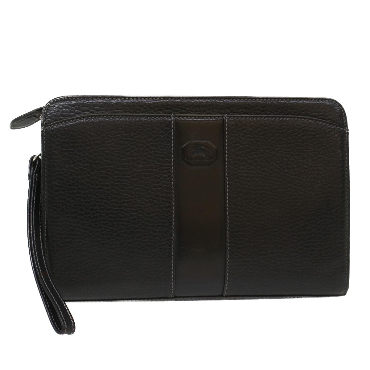 Burberry Brand Leather Black Clutch Bag Style 9