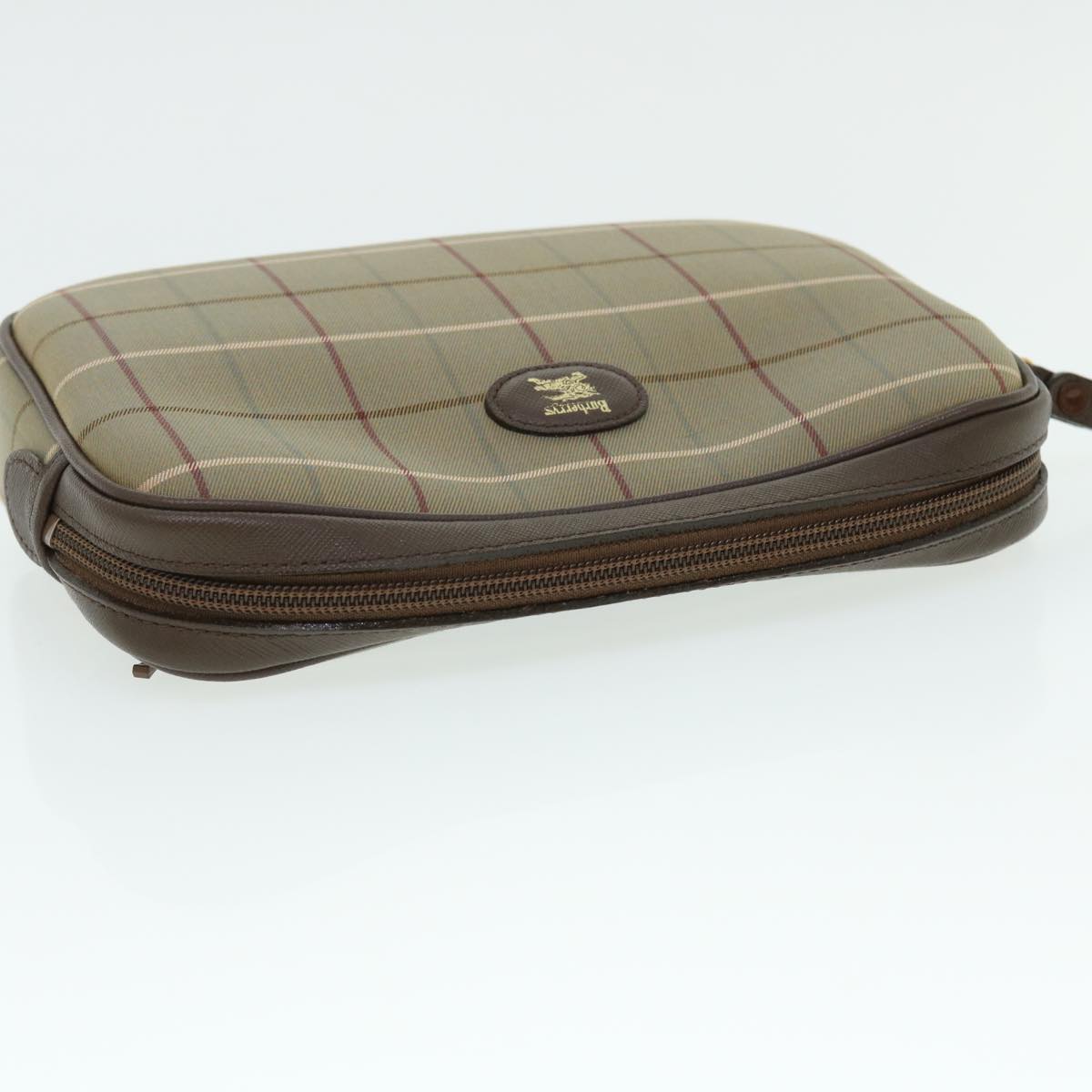 Burberry Brand Canvas Brown Clutch Bag Style 4