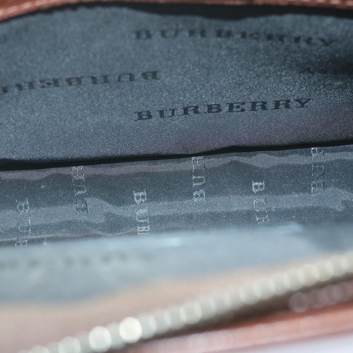 Burberry Brand Leather Brown Clutch Bag