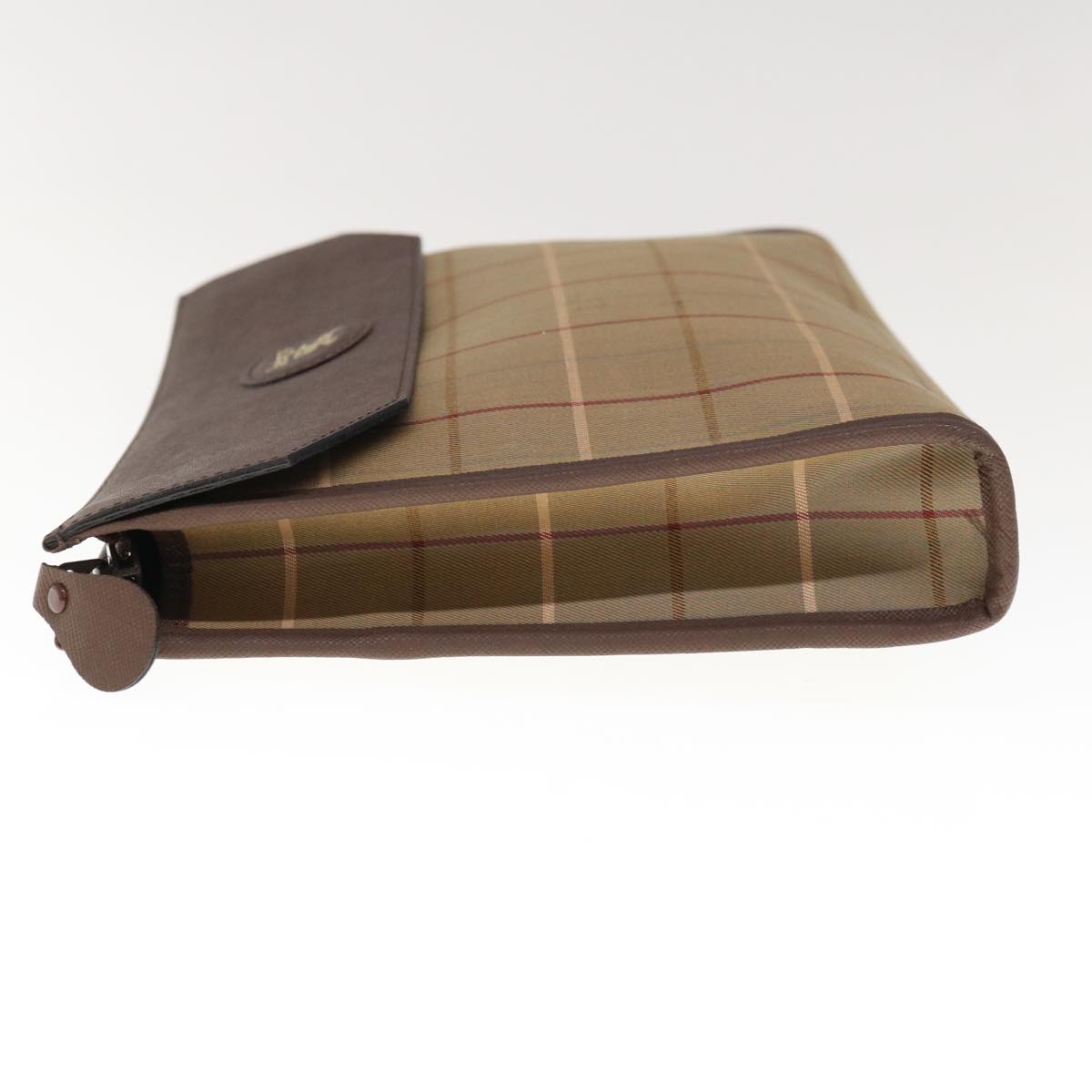Burberry Brand Canvas Brown Clutch Bag