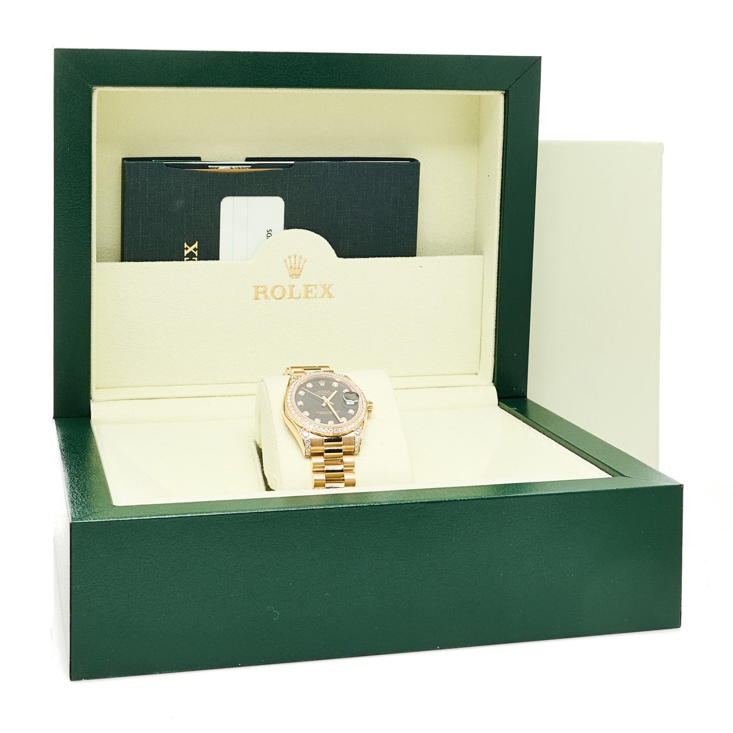 18K Yellow Gold Diamond 31mm Oyster Perpetual Datejust President Watch Black 178158