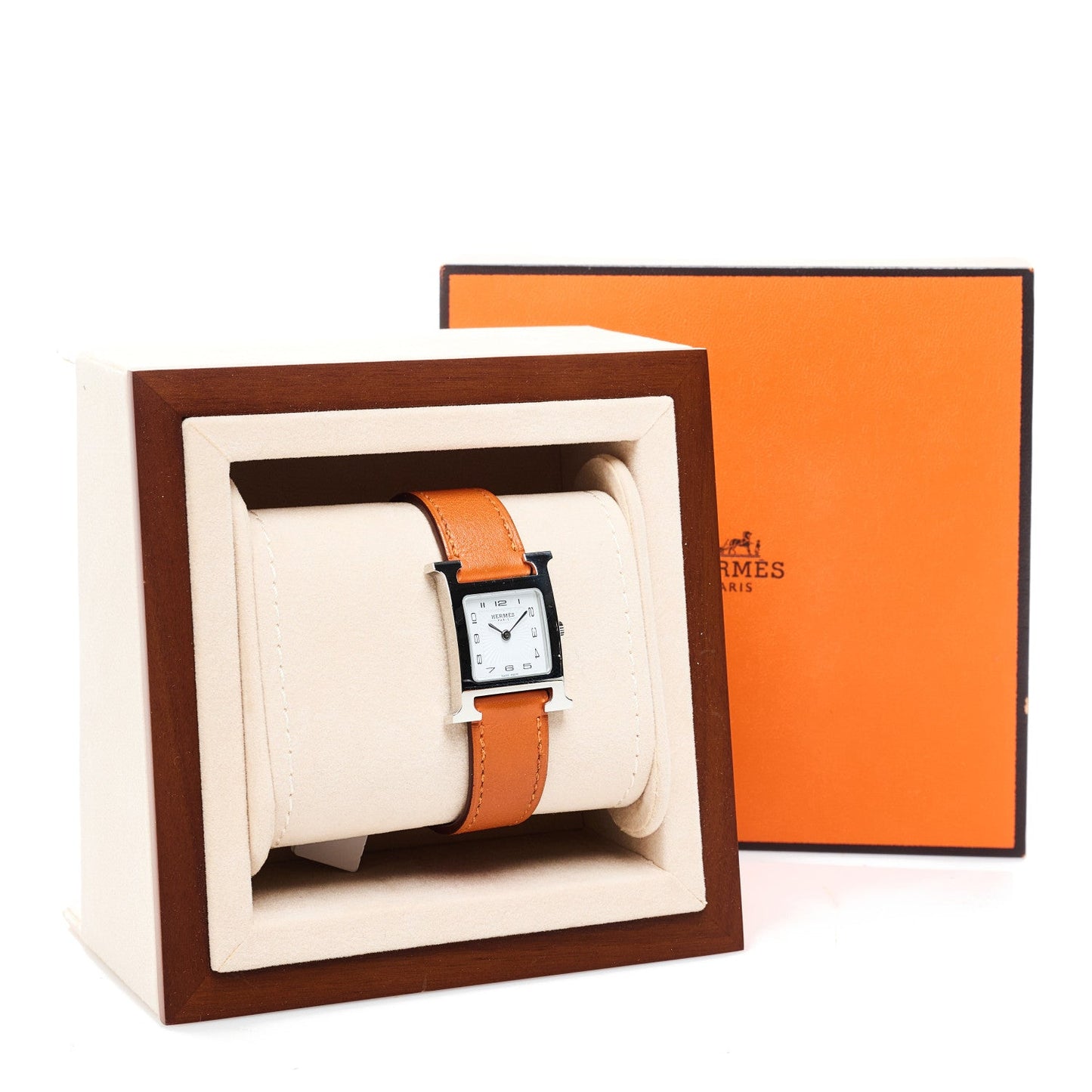Stainless Steel Swift 21mm Heure H Hour Quartz Watch Orange