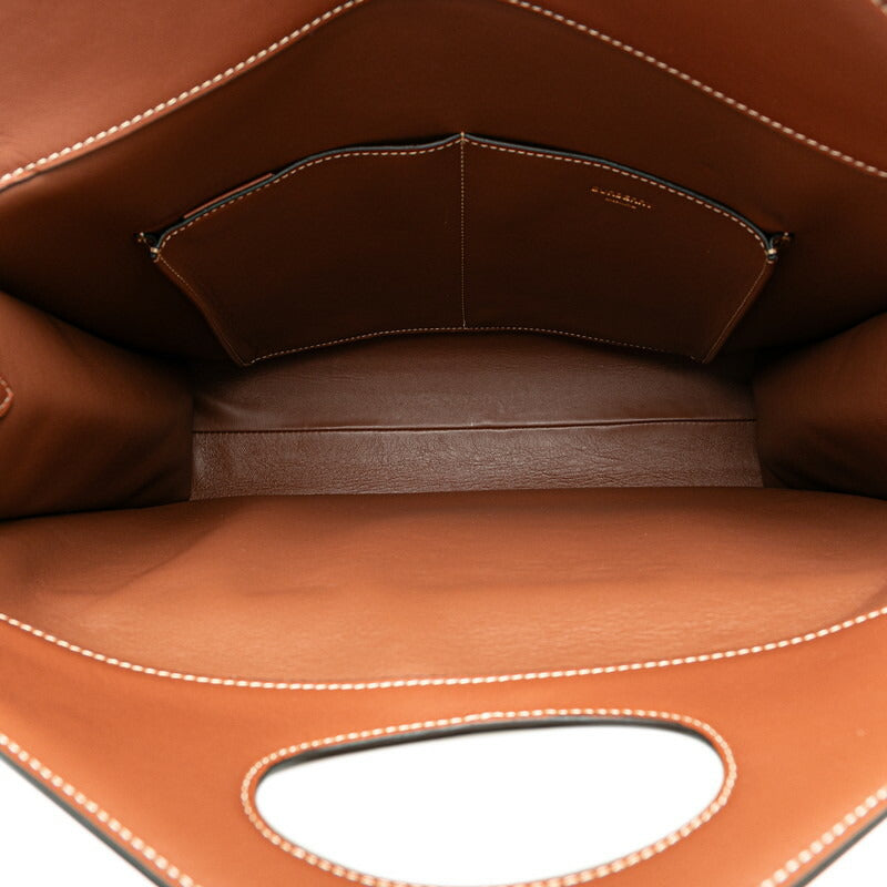 Burberry Topstitch Croco Leather Handbag