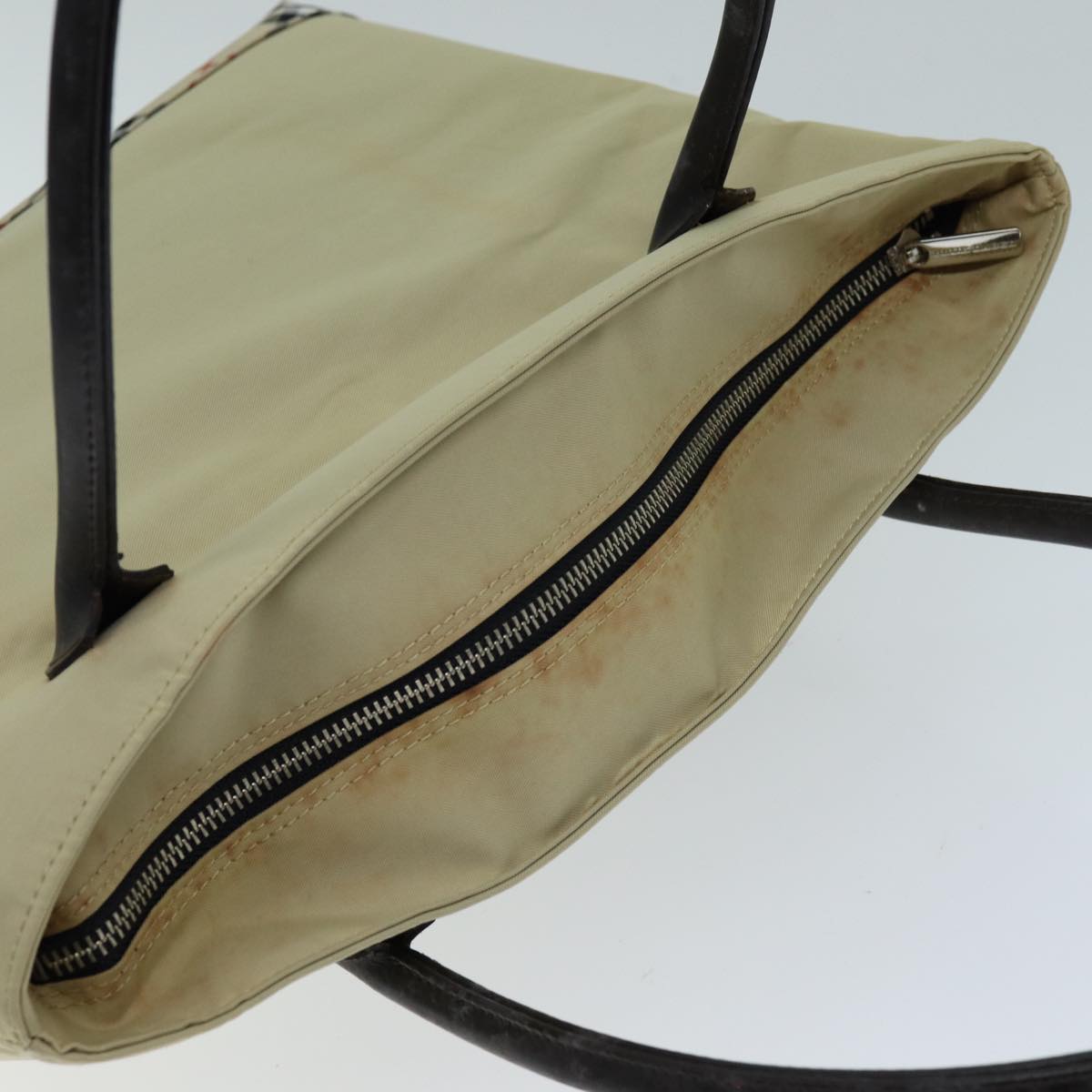 Burberry Nova Brand Check White Tote Bag