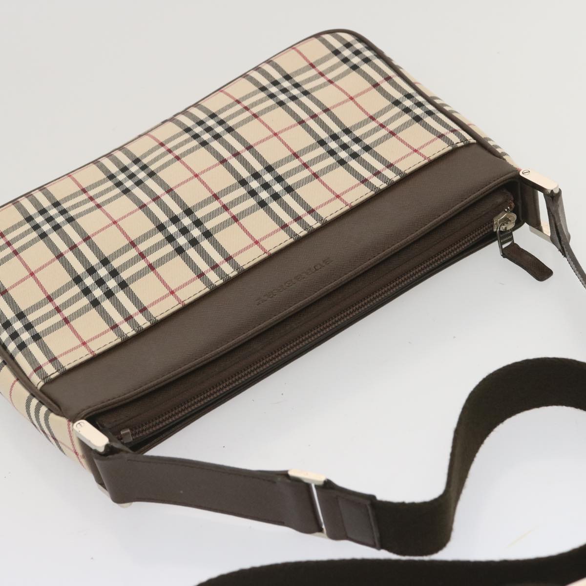 Burberry Nova Brand Canvas White Shoulder Bag Style 24