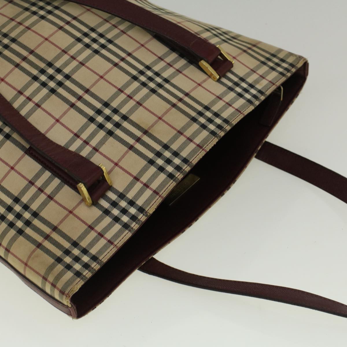 Burberry Nova Brand Canvas White Tote Bag Style 14