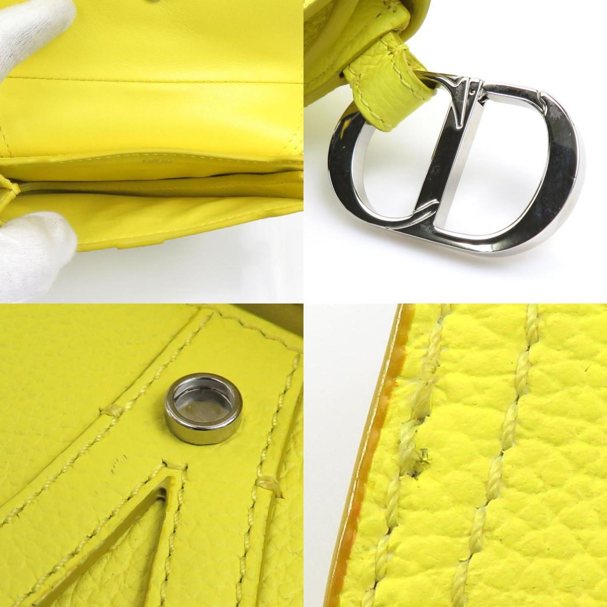Christian Dior Yellow Leather Pouch Rovelle Bags