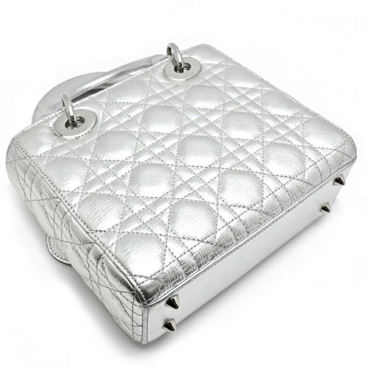 Christian Dior Silver Leather Handbag Rovelle Bags