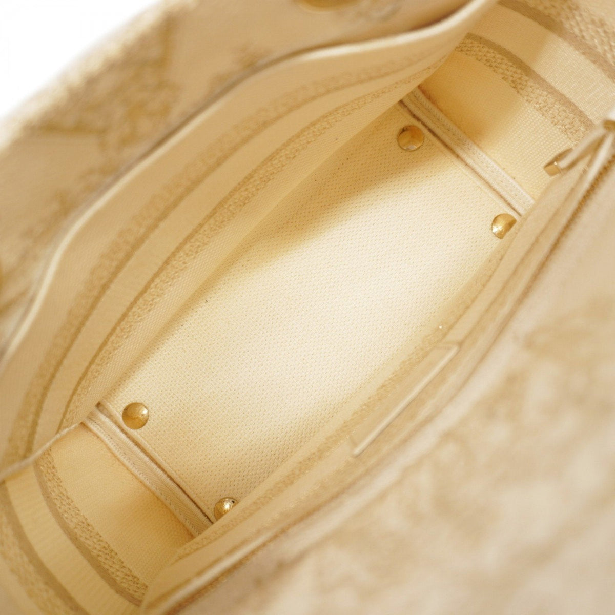 Christian Dior Gold White Canvas Handbag Rovelle Bags