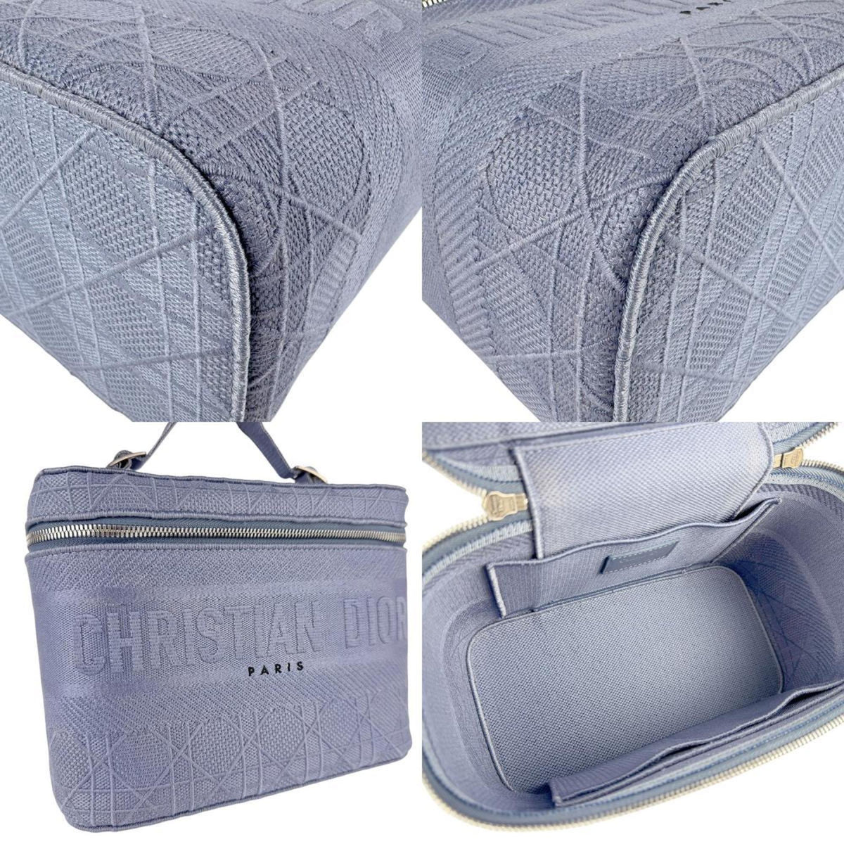 Christian Dior Blue Canvas Handbag Canvas Rovelle Bags