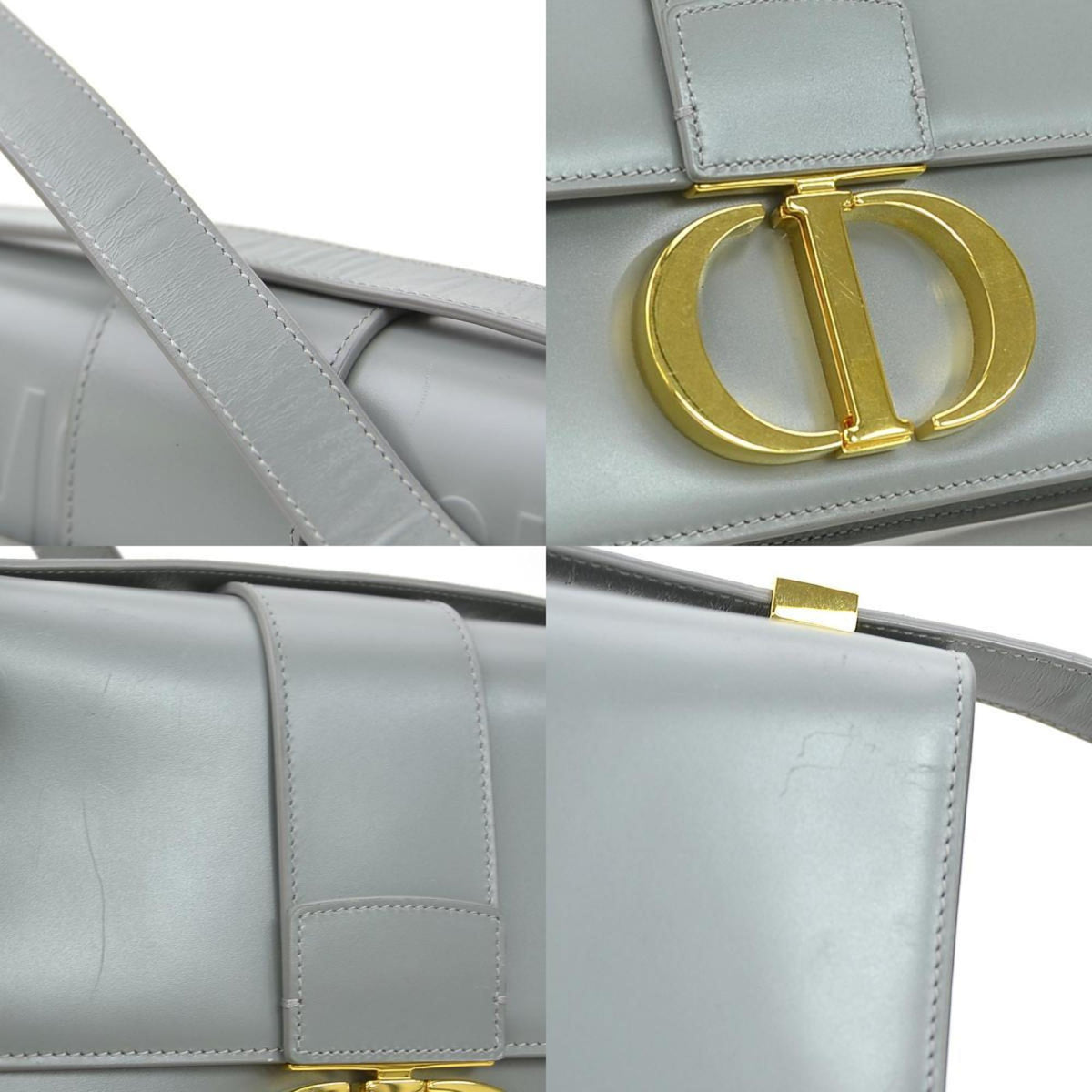 Christian Dior Gray Leather Shoulder Bag Style 6 Rovelle Bags