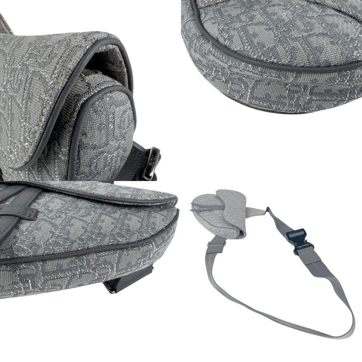 Christian Dior Gray Canvas Saddle Bag Shoulder Bag Rovelle Bags