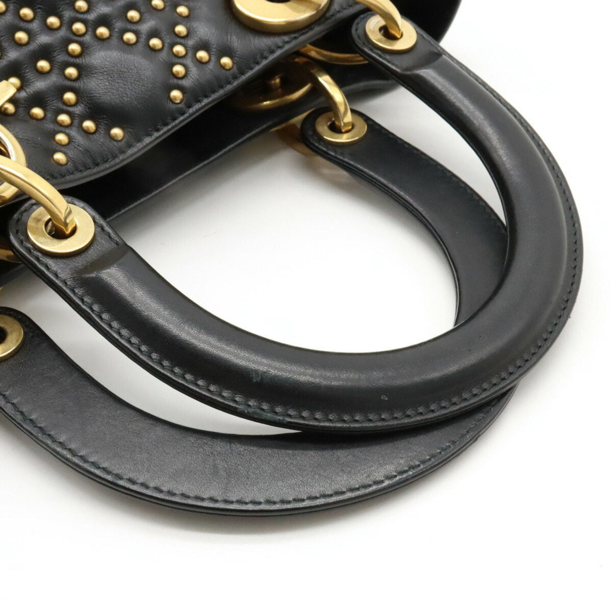 Christian Dior Lady Dior Black Leather Handbag Shoulder Bag Style 2 Rovelle Bags