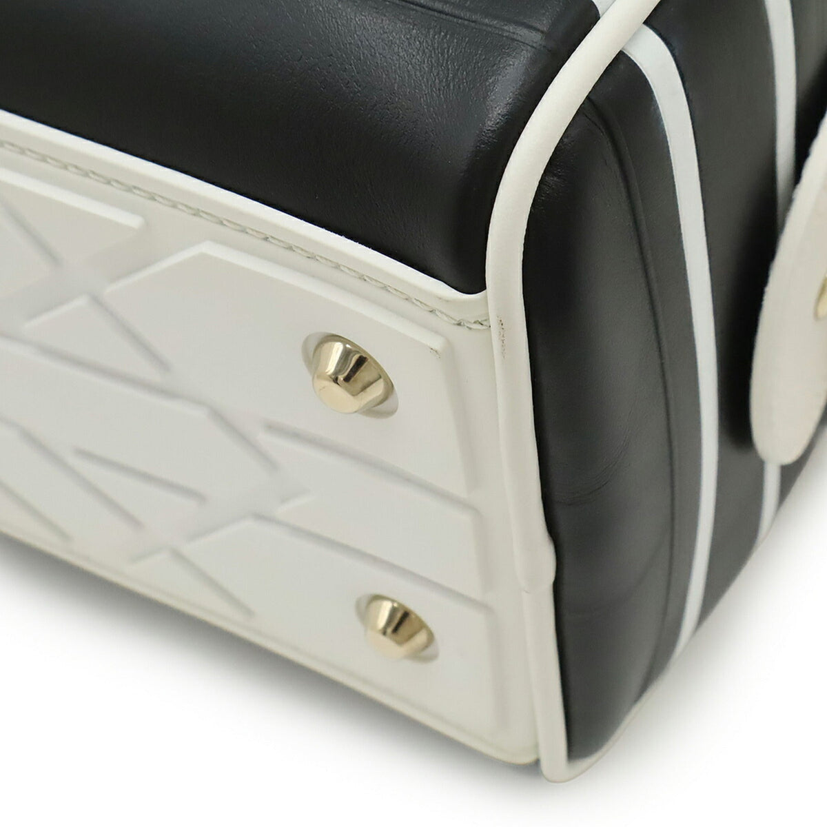Christian Dior Black White Leather Rubber Handbag Shoulder Bag Rovelle Bags