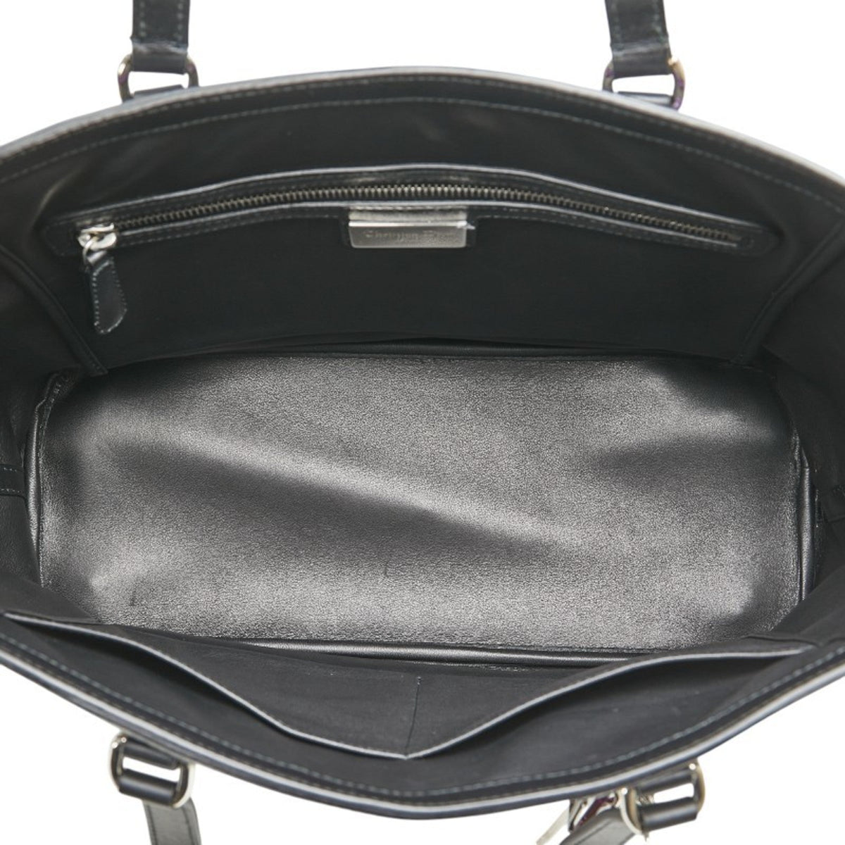 Christian Dior Black Multi-Color Purple Canvas Leather Tote Bag Rovelle Bags