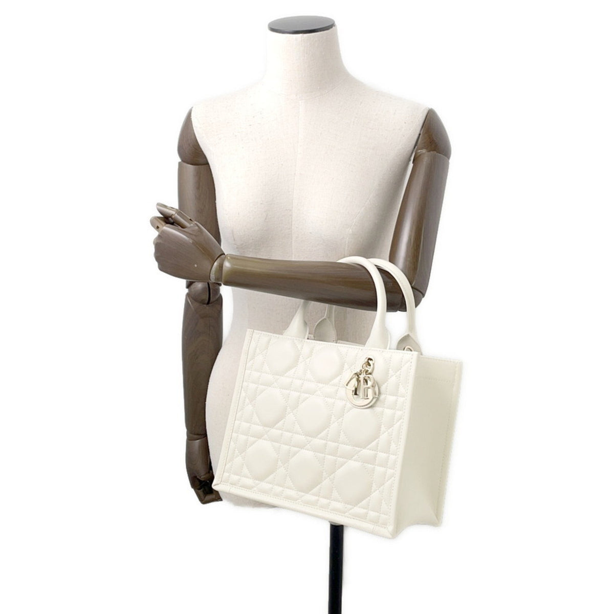 Christian Dior White Leather Handbag Leather Rovelle Bags