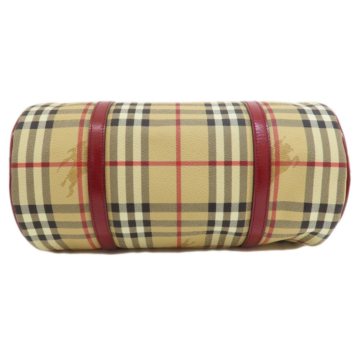 Burberry Beige Red Color Pvc Handbag ( )