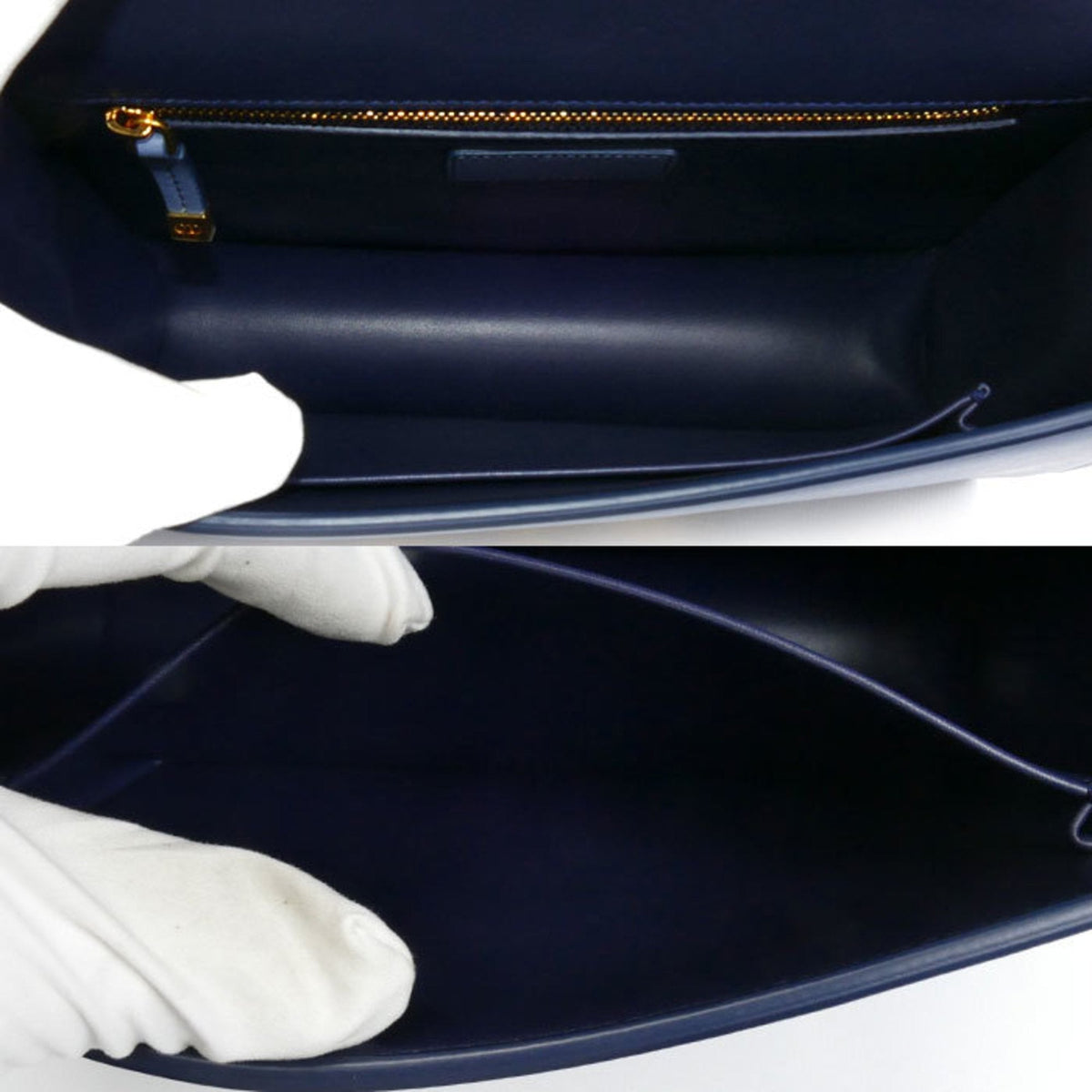 Christian Dior Blue Leather Shoulder Bag Leather Rovelle Bags
