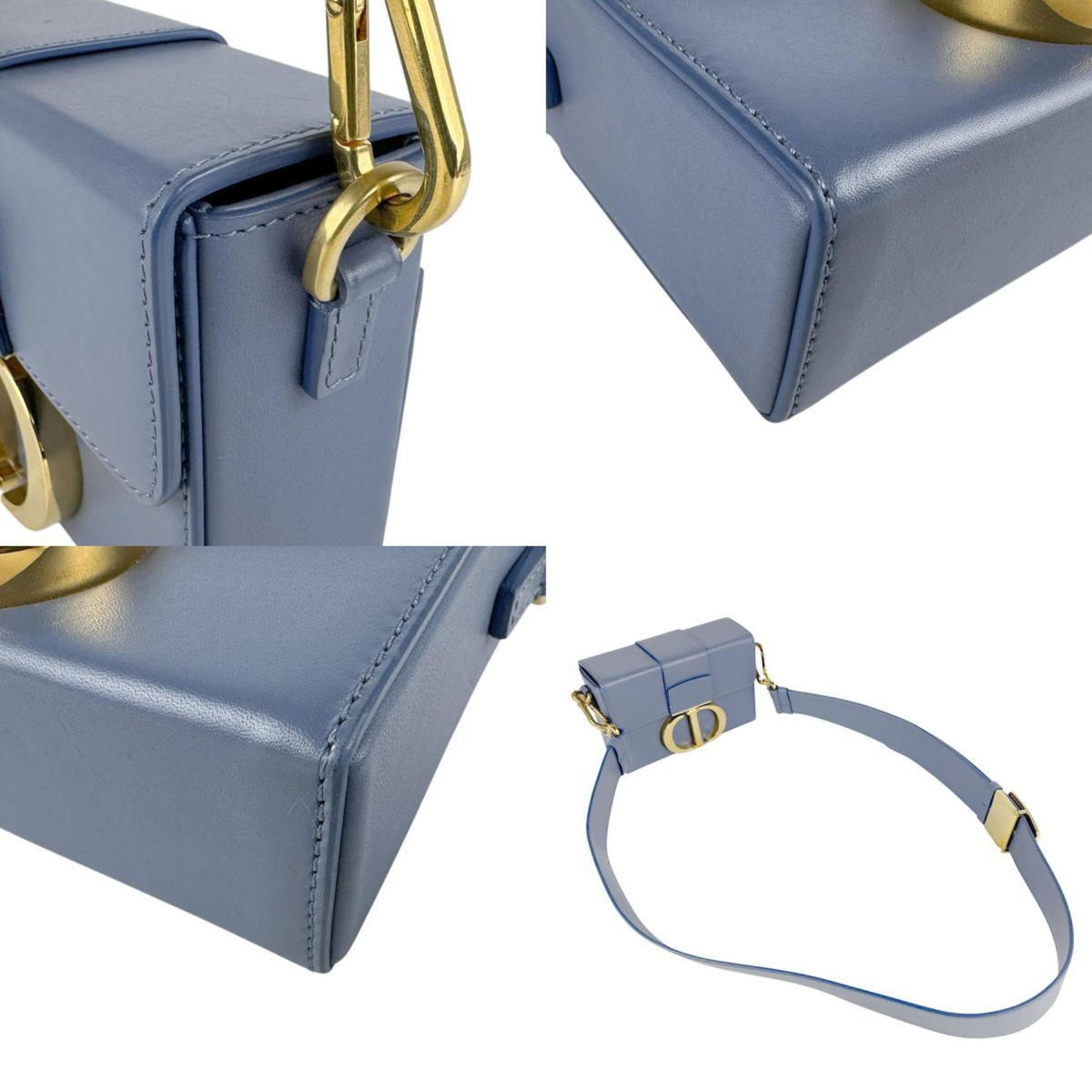 Christian Dior Blue Leather Shoulder Bag Style 5 Rovelle Bags