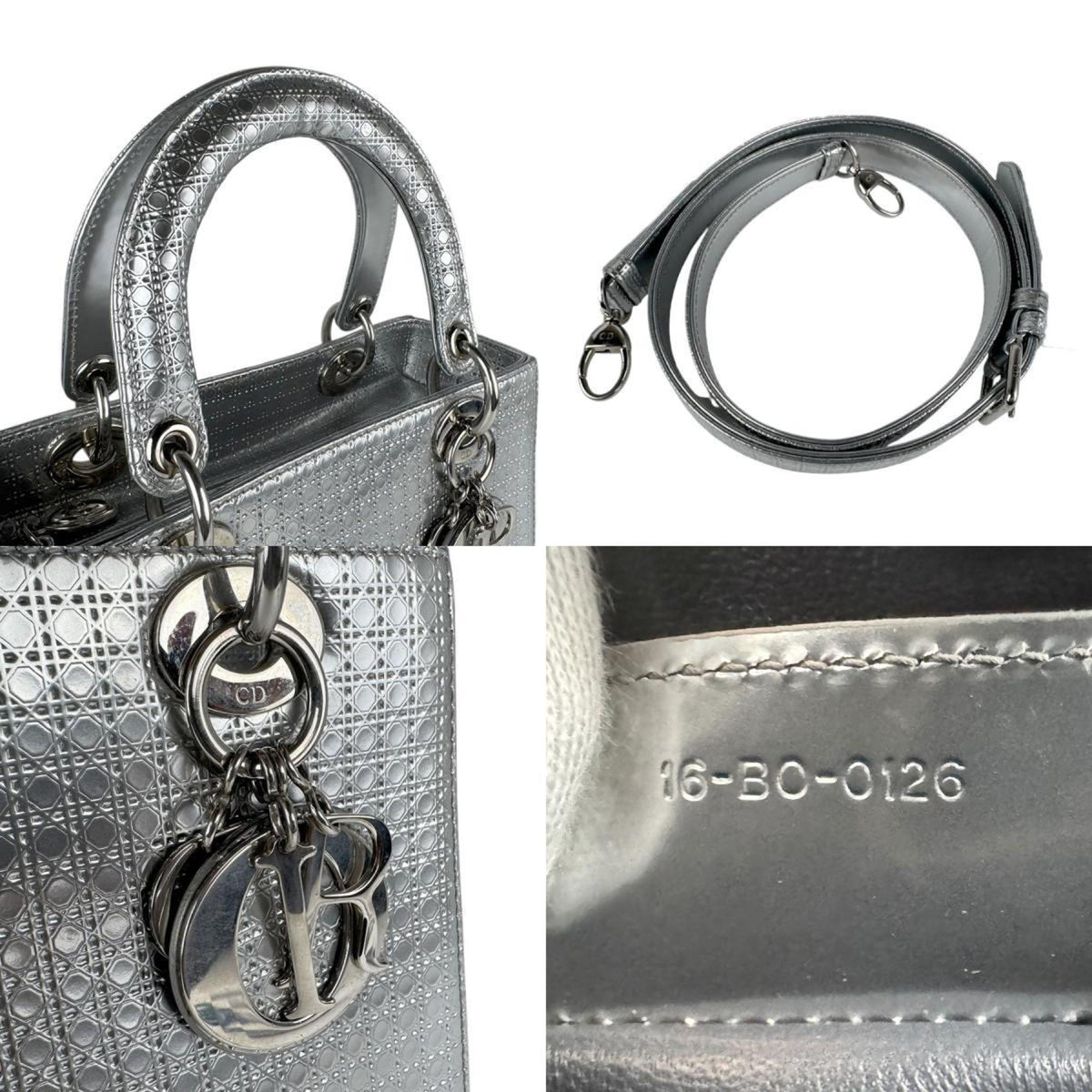 Christian Dior Silver Leather Handbag Shoulder Bag Style 2 Rovelle Bags