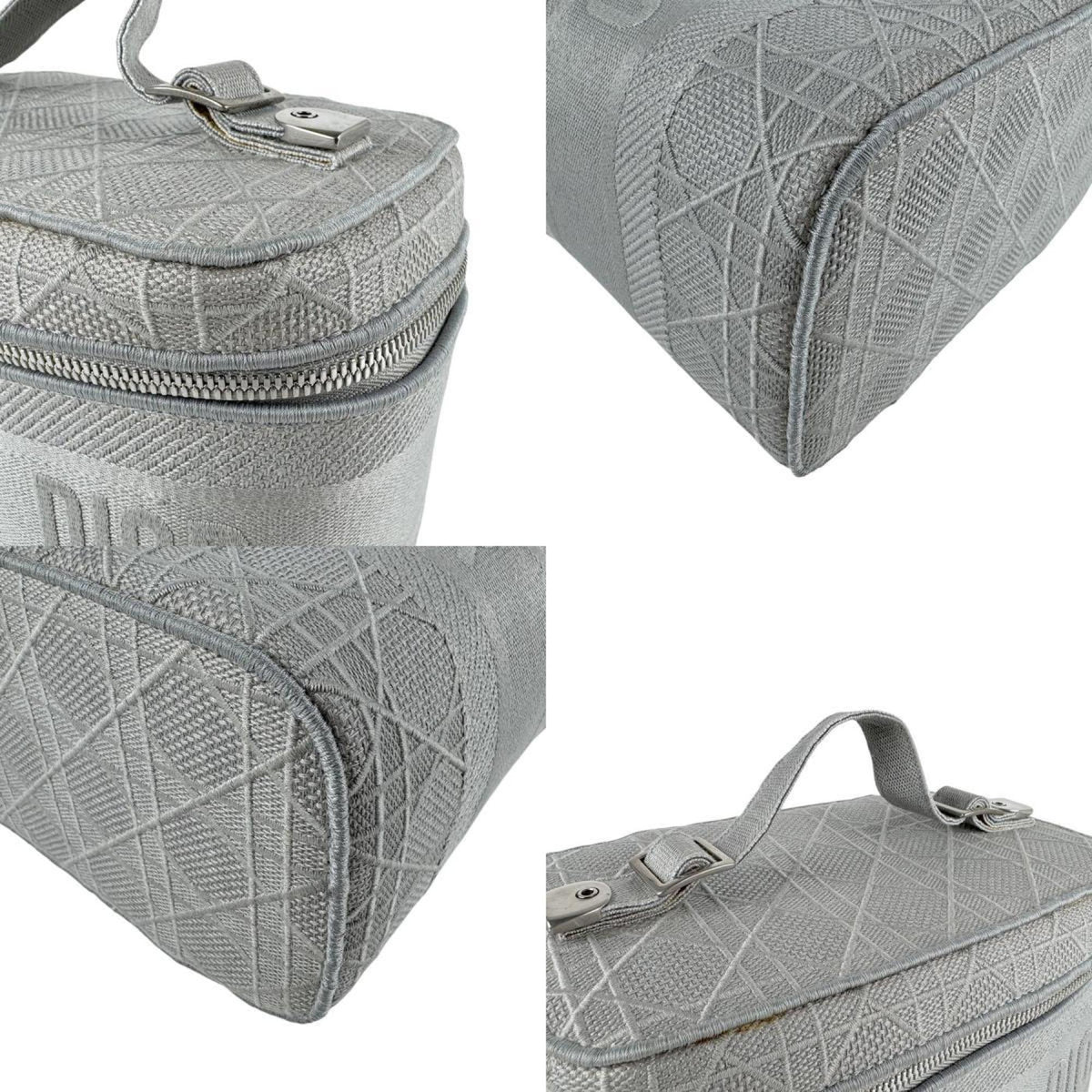 Christian Dior Gray Canvas Handbag Vanity Bag Rovelle Bags